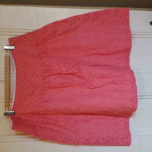 Apostrophe salmon eyelet skirt